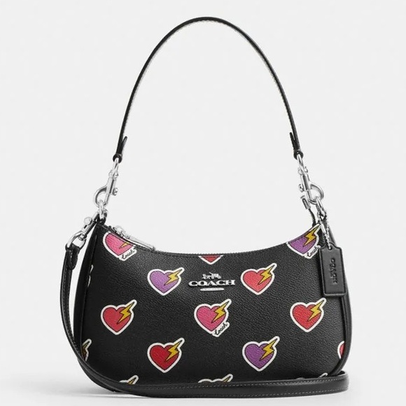 Coach Handbags - NWT Coach | Teri Shoulder Bag Optional Crossbody With Heart Bolt Print $350
